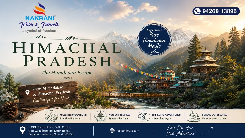 Himachal Pradesh customized package planning by the best travel agency in Ahmedabad featuring scenic Himalayan valleys and personalized mountain tours